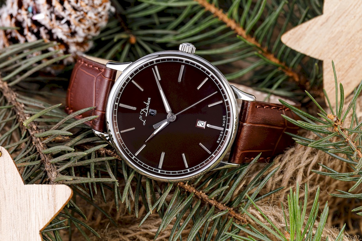 Мужские часы L`Duchen Vintage D 821.12.38, механизм кварцевый, циферблат коричневый, браслет кожа — Изображение 6